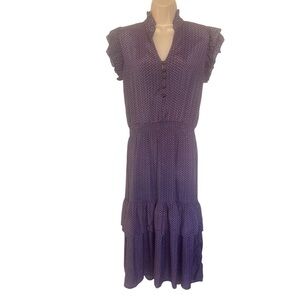 Perry Walker Collective Women’s Cornelia Blue Pink Midi Dress Size 2